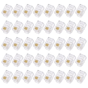 Uxcell Telephone Modular Plug Male RJ9/RJ10/RJ22 Connectors, Copper Core 4P4C Clear 40pcs