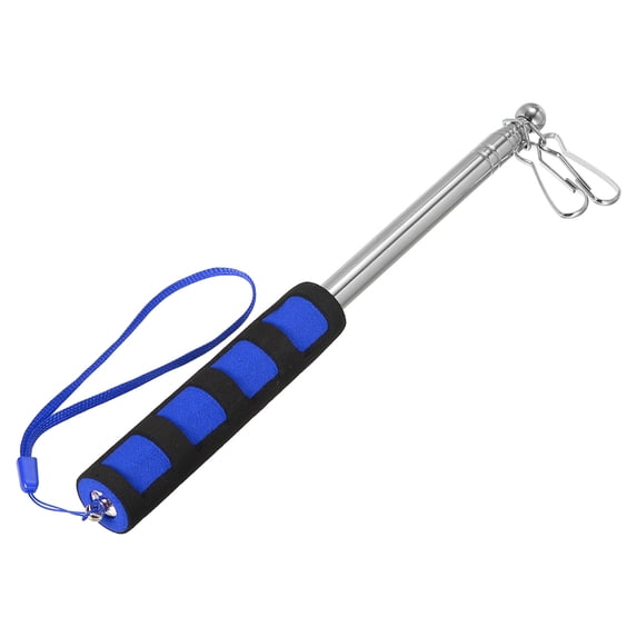 Uxcell Telescopic Handheld Flagpoles 4 Feet Sponge Handle Pole w Clips 6 Sections Blue