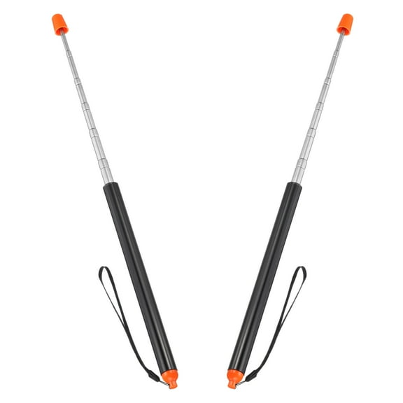 Uxcell Telescopic Teachers Pointer, 2 Pcs Teacher Pointer Stick for Classroom Pointer Handheld Teaching Pointer, 47.2 Inch, Orange Black