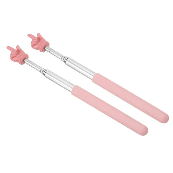 Uxcell Telescopic Teachers Pointer Stick, 2 Pcs Classroom WhiteBoard Teacher Hand Finger Mini Pointer, Pink Style 2