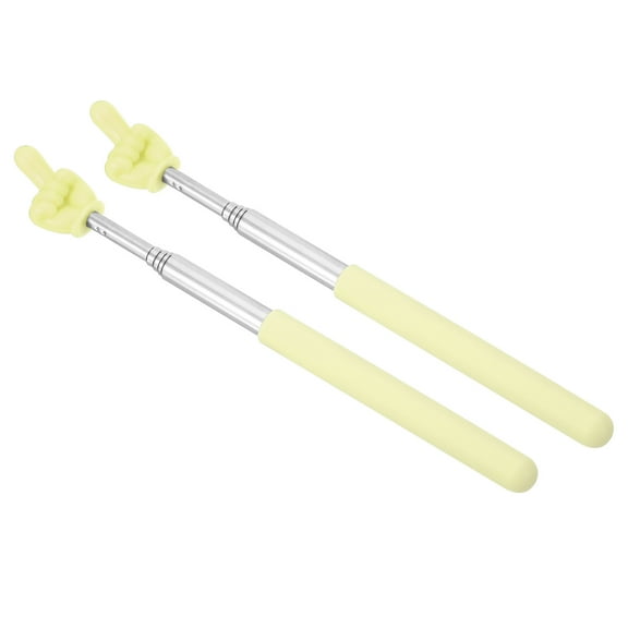 Uxcell Telescopic Teachers Pointer Stick, 2 Pcs Classroom WhiteBoard Teacher Hand Finger Mini Pointer, Yellow Style 1