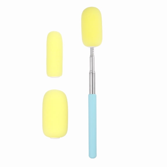 Uxcell Telescoping Sponge Stick for Pottery, 27 Inch Length Detachable Pottery Sponges Tools with 4 Detachable Heads for Clay Shaping & Clean Up Excess Water, Blue/Yellow