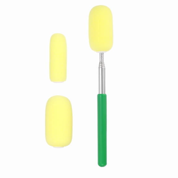 Uxcell Telescoping Sponge Stick for Pottery, 27 Inch Length Detachable Pottery Sponges Tools with 4 Detachable Heads for Clay Shaping & Clean Up Excess Water, Green/Yellow