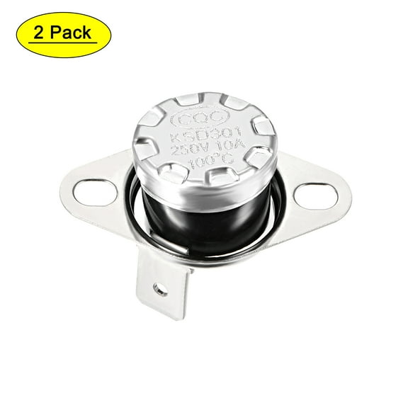 Uxcell Temperature Control Switch Thermostat 100C 10A N.O 2 Pack