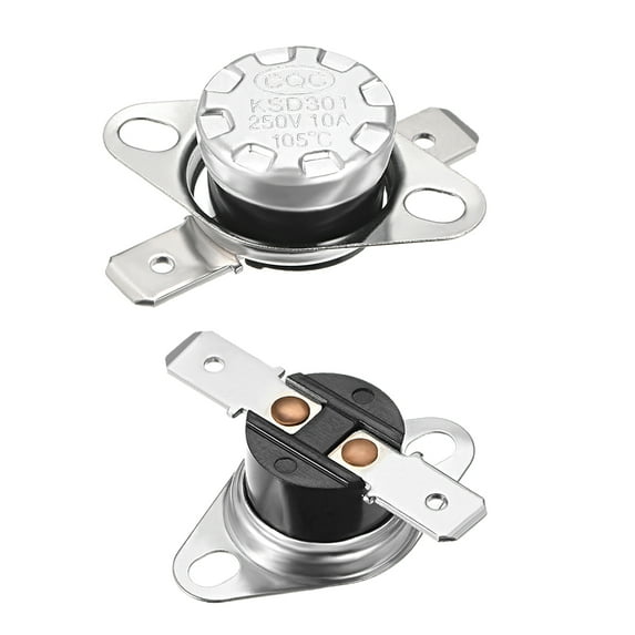 Uxcell Temperature Control Switch Thermostat 105°C 10A N.C 6.3mm Pin 2 Pack