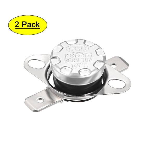 Uxcell Temperature Control Switch Thermostat 145°C 10A N.C 6.3mm Pin 2 Pack