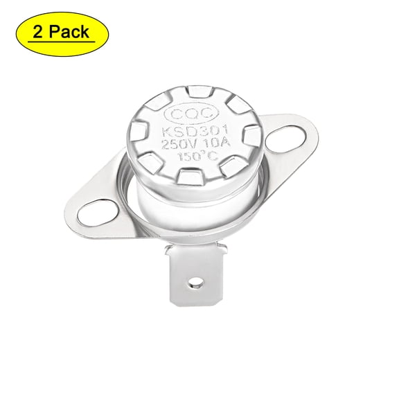 Uxcell Temperature Control Switch Thermostat 150C 10A N.C 2 Pack