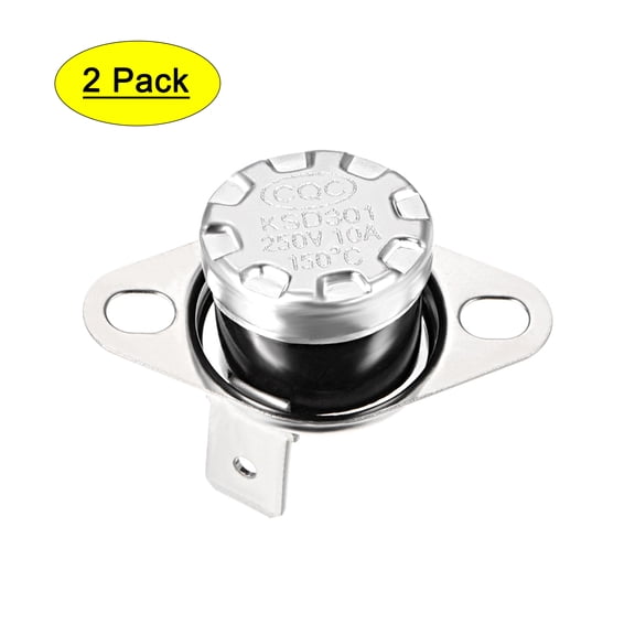 Uxcell Temperature Control Switch Thermostat 150°C 10A Normally Closed 2 Pack