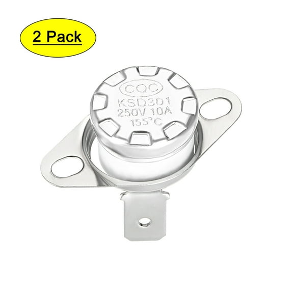 Uxcell Temperature Control Switch Thermostat 155°C 10A N.C 2 Pack