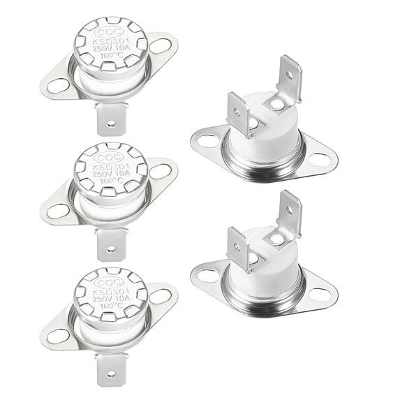 Uxcell Temperature Control Switch Thermostat 160°C 10A N.C 5 Pack