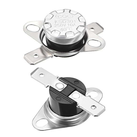 Uxcell Temperature Control Switch Thermostat 40°C 10A N.C 6.3mm Pin 2 Pack