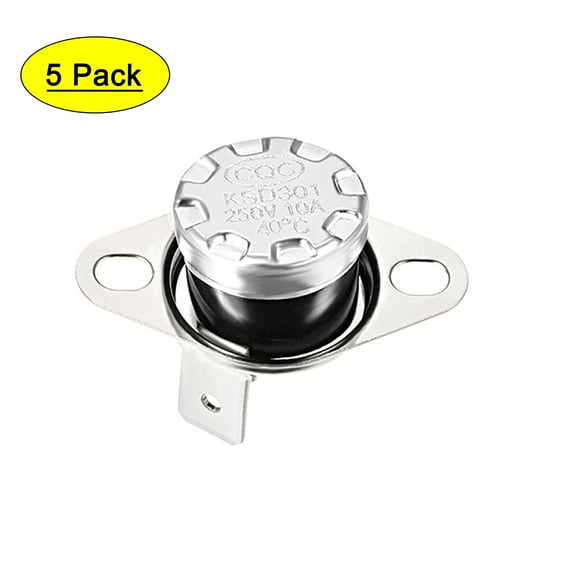 Uxcell Temperature Control Switch Thermostat 40°C 10A Normally Closed 5 Pack