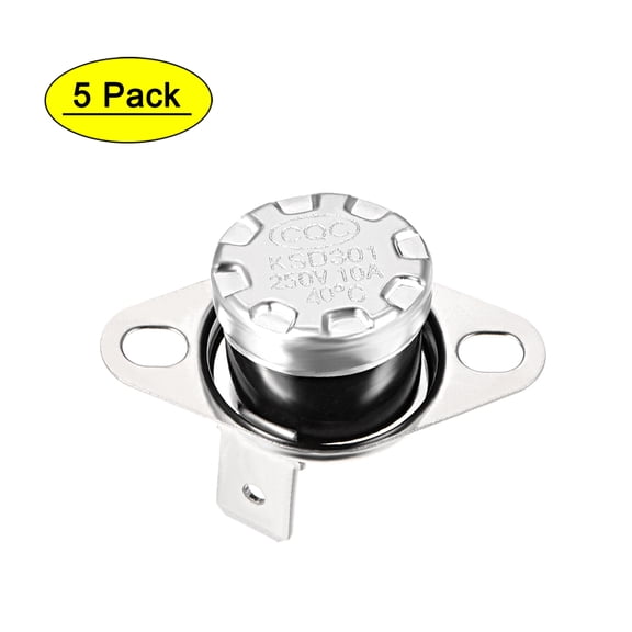 Uxcell Temperature Control Switch Thermostat KSD301 40°C 10A Normally Open N.O 5Pcs