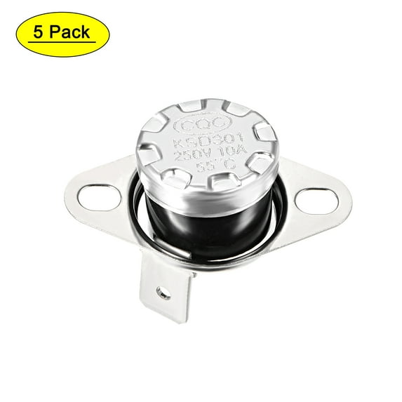 Uxcell Temperature Control Switch Thermostat 55C 10A Normally Open 5 Pack,