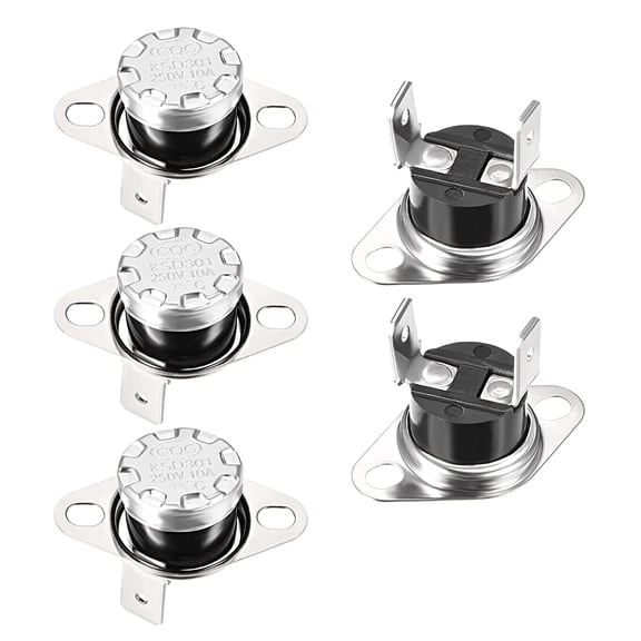 Uxcell Temperature Control Switch Thermostat 75°C 10A Normally Closed NC 5 Pack
