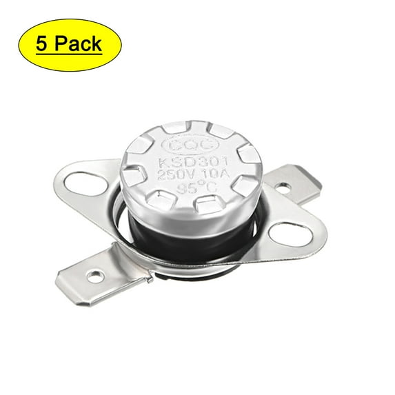Uxcell Temperature Control Switch Thermostat 95°C 10A N.C 6.3mm Pin 5 Pack