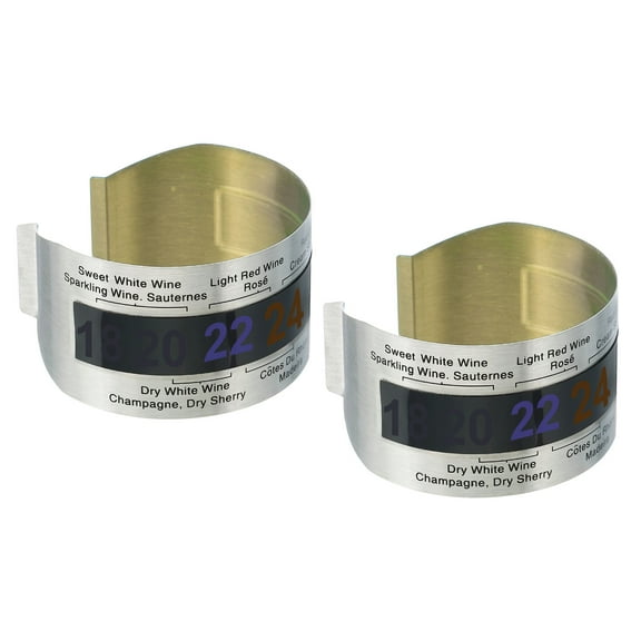 Uxcell Temperature Strips Stainless Steel Wine Digital Temperature Display 4 to 24C 2 Pack