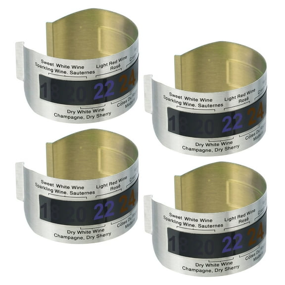 Uxcell Temperature Strips Stainless Steel Wine Digital Temperature Display 4 to 24C 4 Pack