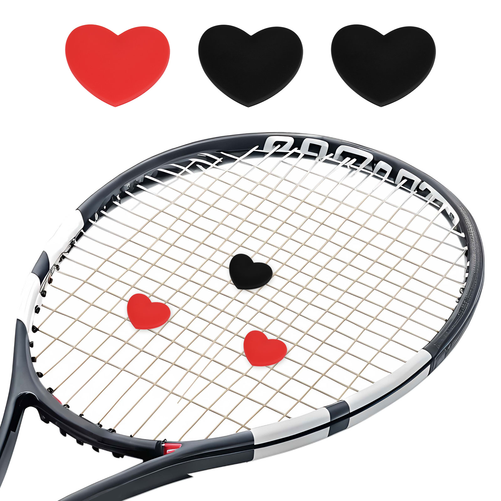 Uxcell Tennis Dampener, Heart Silicone Tennis Racket Dampeners Racket ...