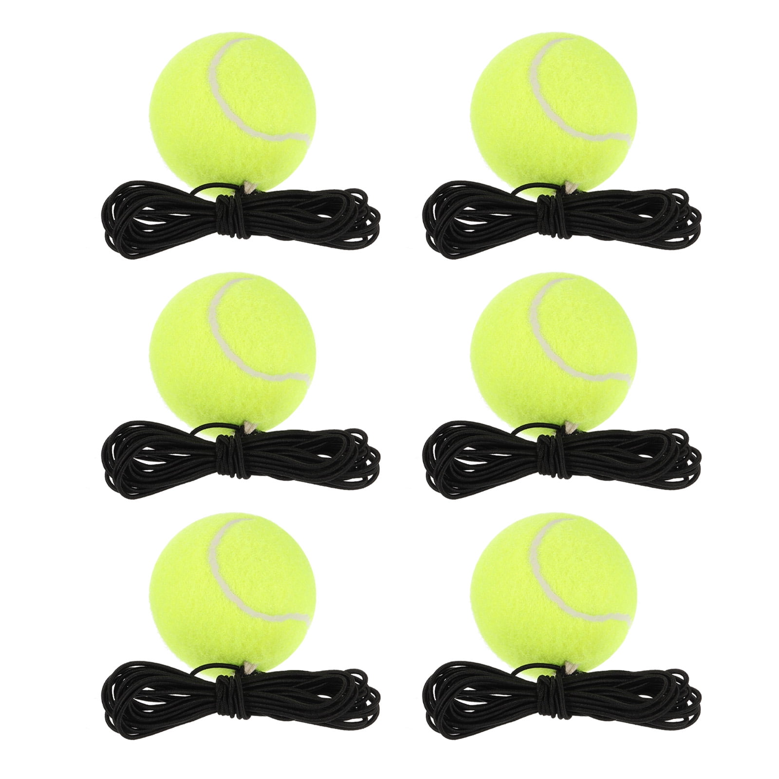 Uxcell Tennis Training Ball with String Self Practice Tennis Train Tool, Yellow 6Pcs