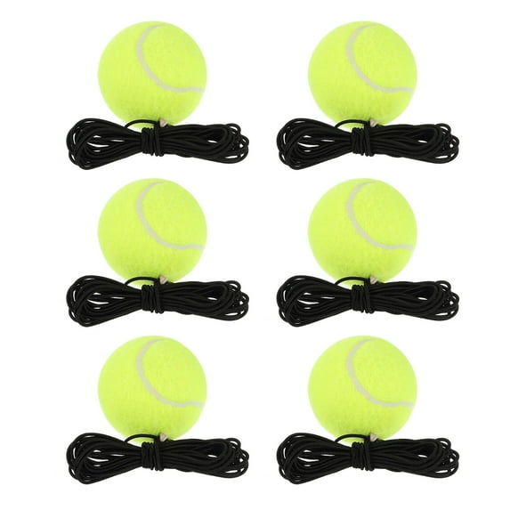 Uxcell Tennis Training Ball with String Self Practice Tennis Train Tool, Yellow 6Pcs