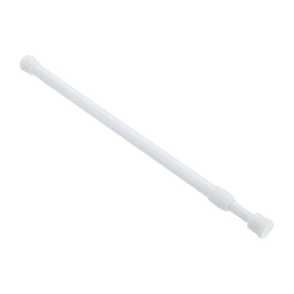 Uxcell Tension Curtain Rod Adjustable 15.75"-27.56" 0.39" Dia White Spring Tension Rod No Drilling Expandable Rod