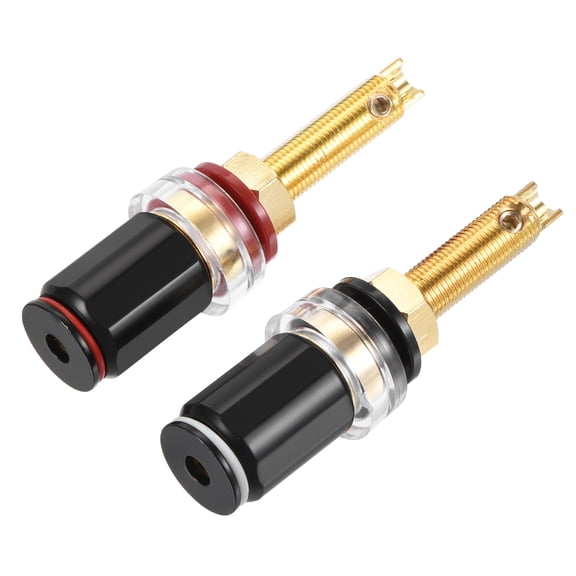 Uxcell Terminal Binding Post Amplifier Jack Speaker Screw Wire Plug Black Red 1 Set