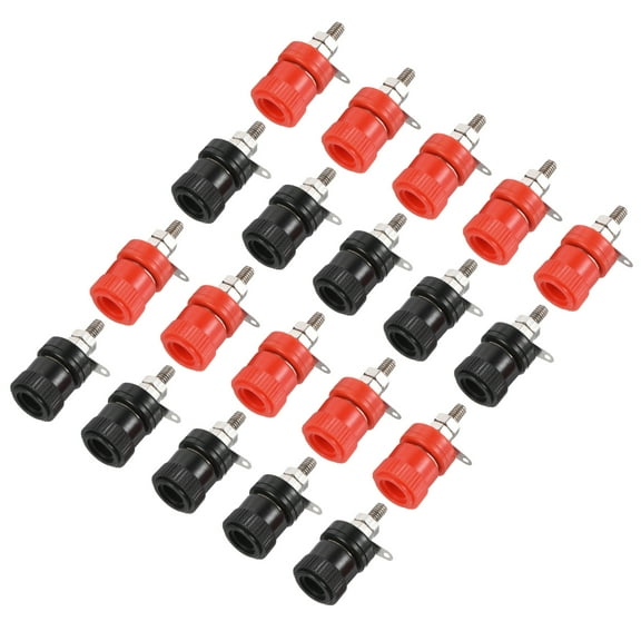 Uxcell Terminal Binding Post Amplifier Screw Connector Black Red 10 Set