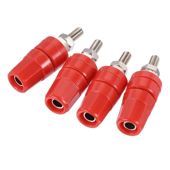 Uxcell Terminal Binding Post Amplifier Terminal Connector Jack Speaker Red 4 Pack