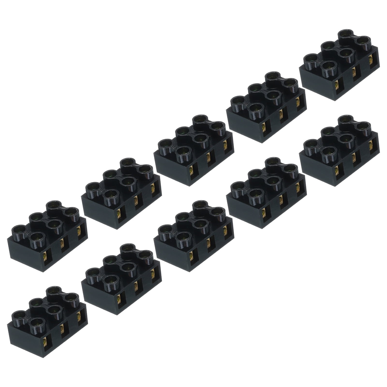Uxcell Terminal Block 3 Positions 500V 10A Dual Row Screw Terminals ...