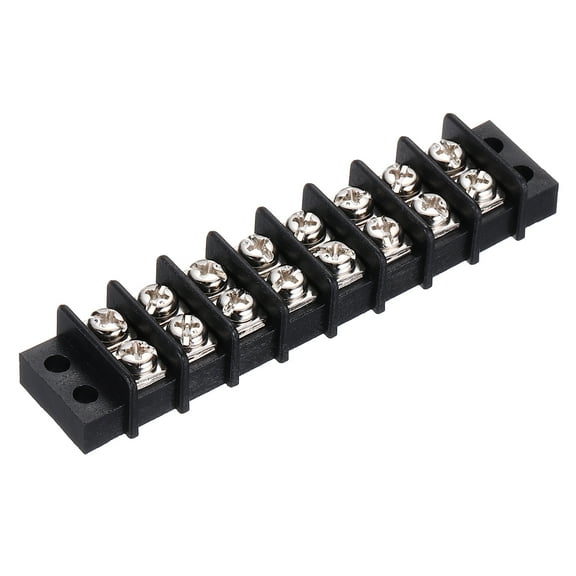 Uxcell Terminal Block 300V 20A Dual Rows 8P Circuit Screw Terminals Barrier Strip PA66 for Wire Connect, 93mm x 21mm x 13mm