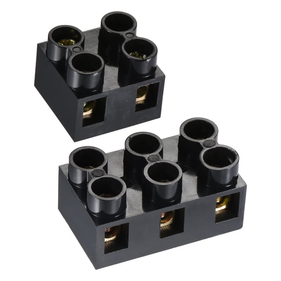 Uxcell Terminal Block 500V 20A Dual Row 2 3 Positions Screw Electric Barrier Strip 5 Pcs