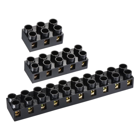 Uxcell Terminal Block 500V 20A Dual Row 3 5 10 Positions Screw Electric Barrier Strip 6 Pcs