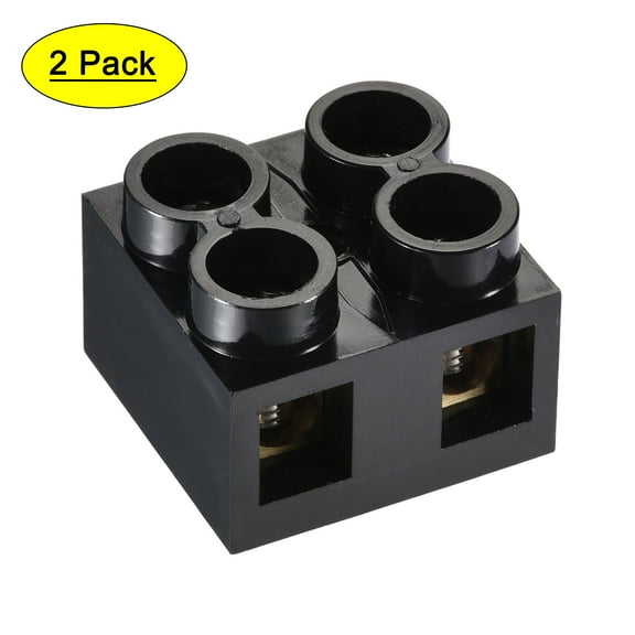 Uxcell Terminal Block 500V 60A Dual Row 2 Positions Screw Electric Barrier Strip 2 Pack