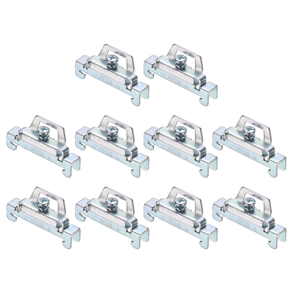 Uxcell Terminal Blocks 10 Pack Double Layer Rail Mount Fuse Holder Screw Terminal Block Wire End Bracket Stopper Din Rail Screw for DIY Electronic Circuits Machine Appliances, Silver