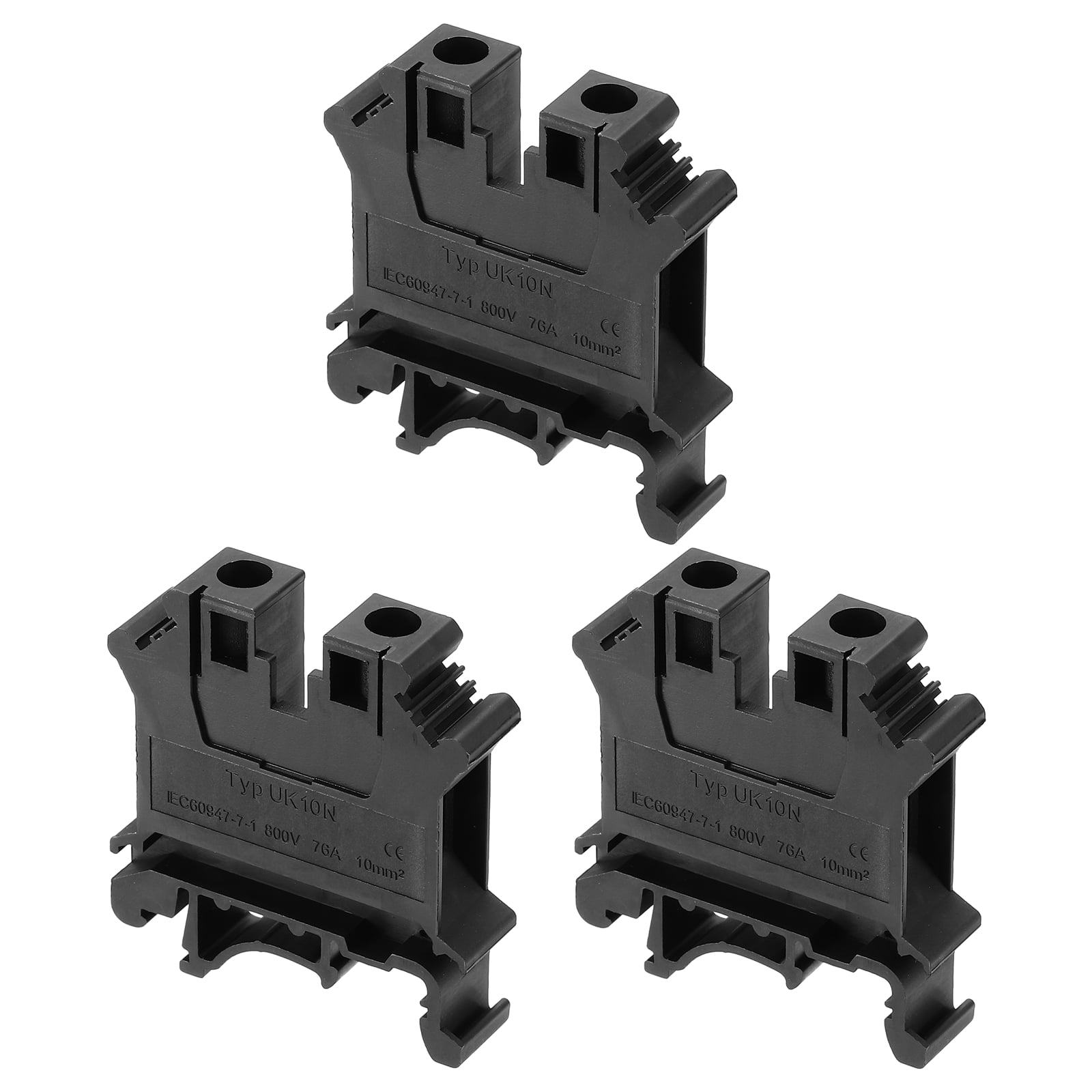 Uxcell Terminal Blocks 3 Pack UK10N Rail Mount Fuse Holder Screw ...