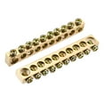 thumbnail image 1 of Uxcell Terminal Ground Bar Screw Block Barrier Brass 10 Positions 94.2mmx8mmx13mm for Electrical Distribution 2 Pack, 1 of 5