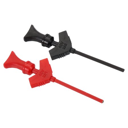 Uxcell Test Hook Clips, 2 Pcs Multimeter Test Lead Extention Mini Hook, Red Black