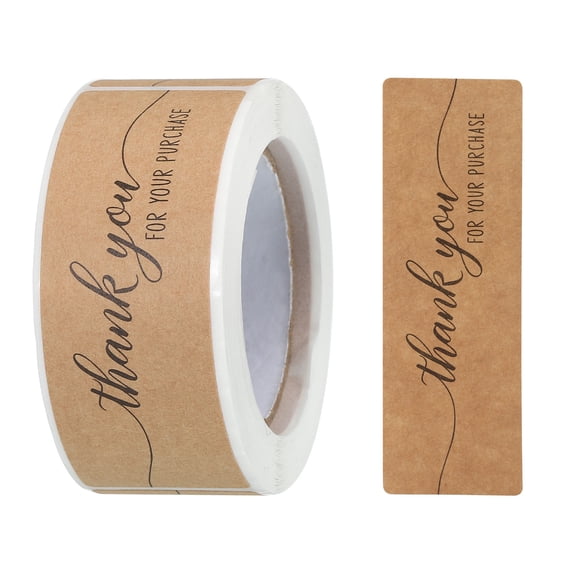 Uxcell Thank You for Your Purchase Stickers 1x3 Inch 1 Roll Adhesive ...