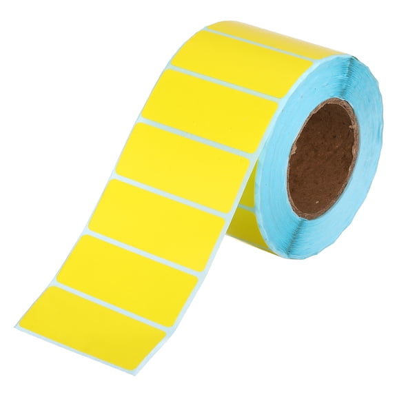 Uxcell Thermal Labels, (1 x 2 Inch, Yellow) (1200 Pcs), Color Direct Thermal Printer Sticker Self-Adhesive Barcode Label Paper, Suit for - Shipping Address/Mailing Name
