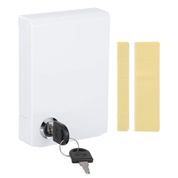 Uxcell Thermostat Lock Box with Keys, (Fit 3.5 x 3.6 x 0.9 Inch) Universal Thermostat Panel Switch Cover Central AC Safety Lock Box Protective Cover on Wall, White
