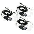 thumbnail image 1 of Uxcell Thickened Plastic Sports Whistles with Lanyard and Mouth Grip Referee Whistle, Black, 3 Pack, 1 of 6
