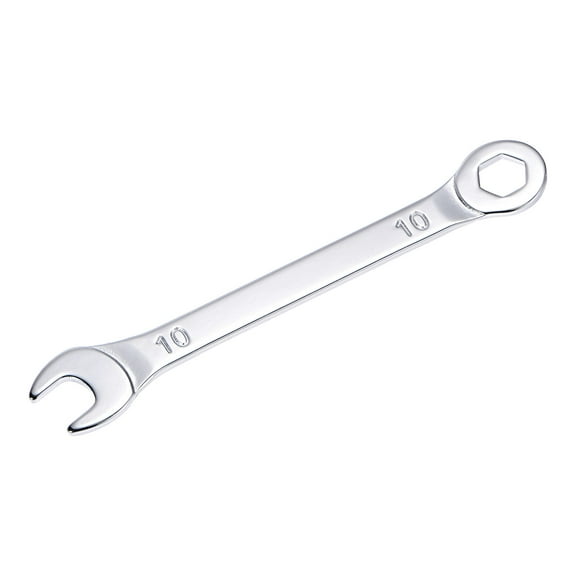 Uxcell Thin 6-Point Combination Wrench, Metric Mirror-Chrome Plated High Carbon Steel, 10mm