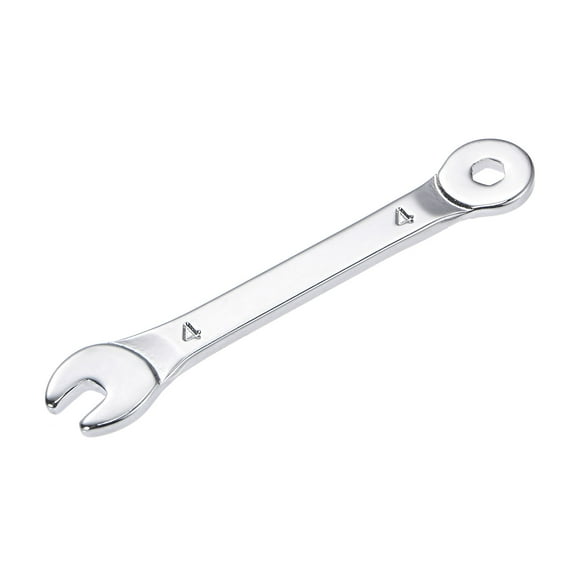 Uxcell Thin 6-Point Combination Wrench, Metric Mirror-Chrome Plated High Carbon Steel, 4mm