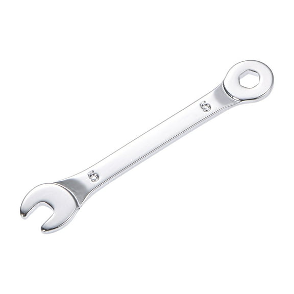 Uxcell Thin 6-Point Combination Wrench, Metric Mirror-Chrome Plated High Carbon Steel, 5mm