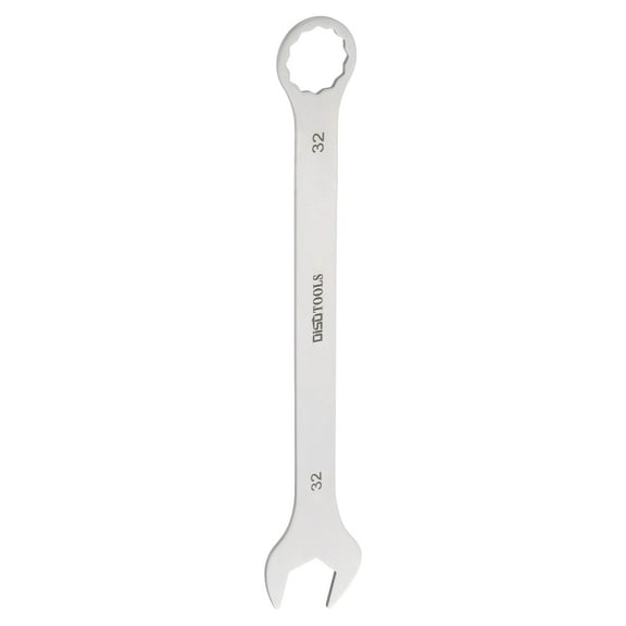 Uxcell Thin Combination Wrench Metric 32mm 6-Point Ended Box 15 Degree Offset Open End Stainless Steel