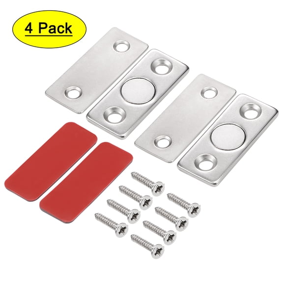 Uxcell Thin Door Magnetic Catch Nickel Plated Stainless Steel Red 4 Pack