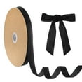 thumbnail image 1 of Uxcell Thin Velvet Ribbon, 5/8'' 25 Yards Single Side Christmas Ribbon for Christmas Tree Gift Wrapping Flower Bouquet [Black], 1 of 7