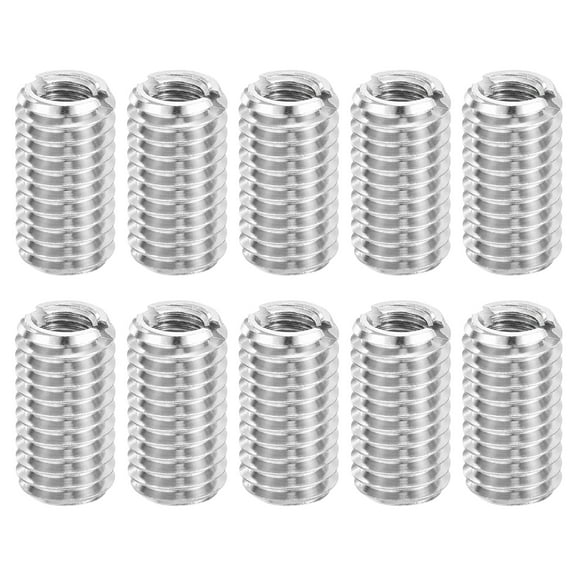 Uxcell Thread Adapter Sleeve Reducing Nut, 10 Pcs M8x1.25 Male to M5x0.8 Female Stainless Steel Nut Screw Reducer Conversion Fastener, Threaded Insert Repair Sleeve Reducer Nut, Silver