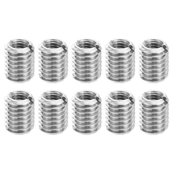Uxcell Thread Adapter Sleeve Reducing Nuts, 10 Pcs M8x1.25 Male to M5x0.8 Female Stainless Steel Nut Screw Reducer Conversion Fastener, Threaded Insert Repair Sleeve Reducer Nut, Silver